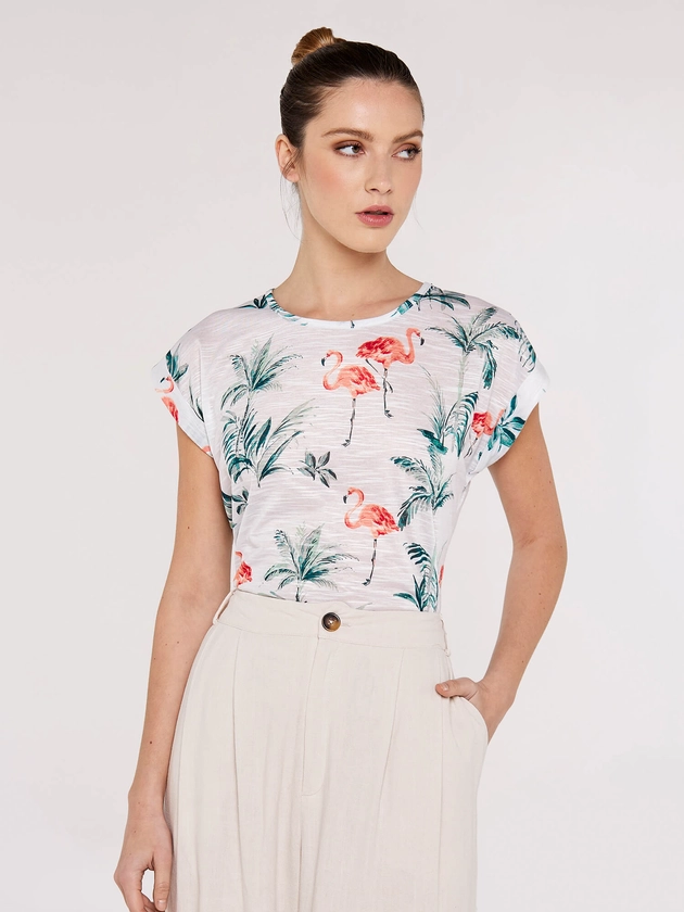 Flamingo Palms T-Shirt | Apricot Clothing