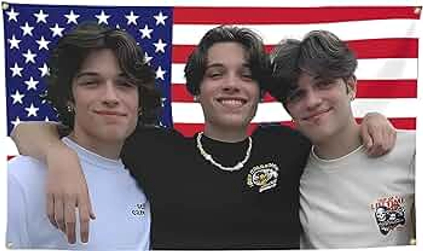 Sturniolo Triplets Flag 3X5 Ft With Four Brass Grommets Funny Flag Decoration Sturniolo Triplets Merch for College Bedroom Room Dorm Wall Party Poster Tapestry