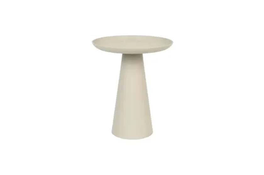 Table d'appoint ronde en aluminium D34,5cm blanc ivoire | Maisons du Monde