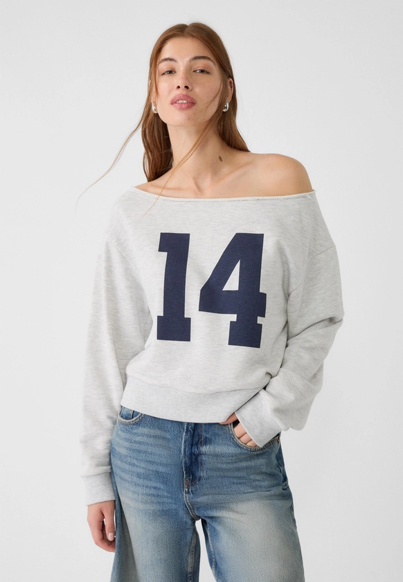 Printed cropped sweatshirt