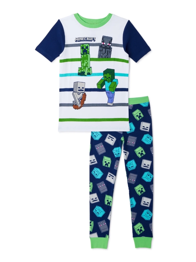 Minecraft Boys Cotton Sleepwear Set, 2 Piece, Sizes 4-10 - Walmart.com