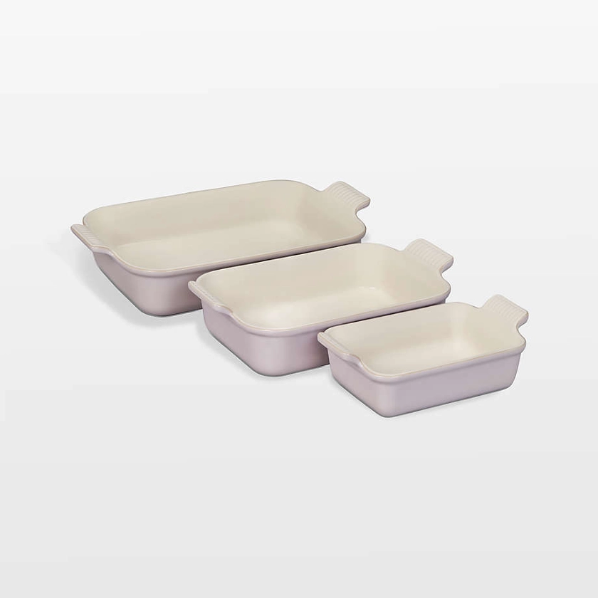 Le Creuset Heritage Peche Baking Dishes, Set of 3 + Reviews | Crate & Barrel