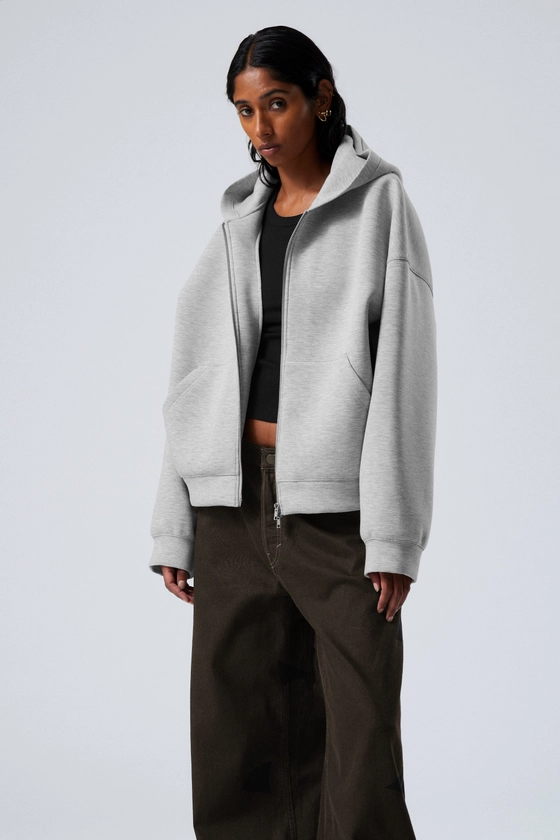 Oversized Scuba Zip-Hoodie