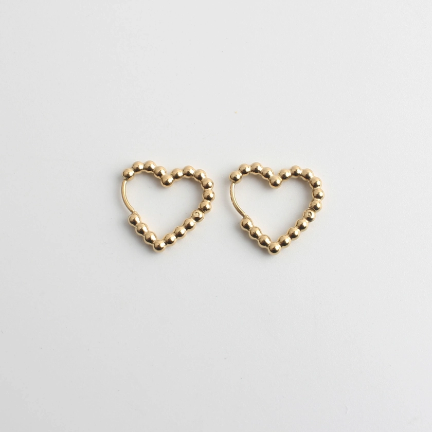 Boucles d'oreilles 'Endless love story' or - acier inoxydable