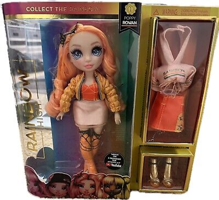 Rainbow High Doll POPPY ROWAN PEACH Orange Fashion Girl w/ 2 Outfits