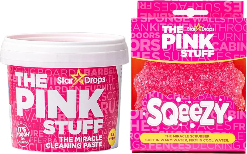 Stardrops- The Pink Stuff Miracle Cleaning Paste - SQeeZY Scrubber Sponge Bundle