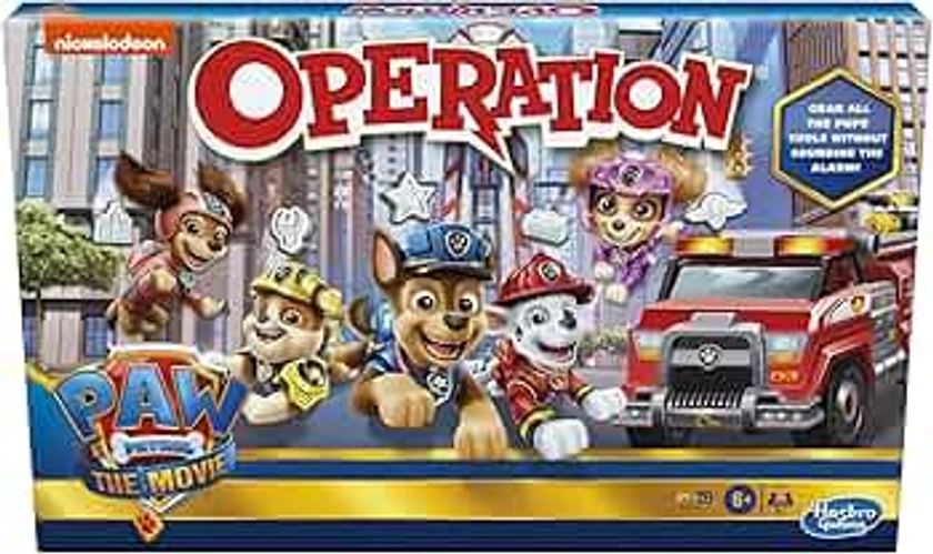 Operation Game: Paw Patrol The Movie Edition Board Game for Kids Ages 6 and Up, Nickelodeon Paw Patrol Game for 1 or More Players