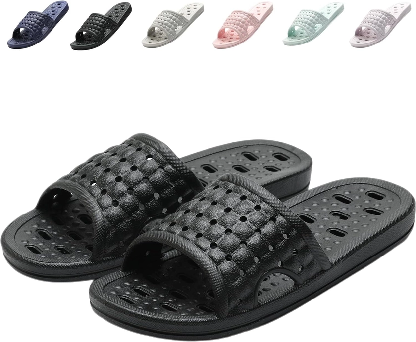 Shower Shoes Quick Dry Non-Slip Bathroom Slippers for Men Women Dorm Home Slides - Walmart.com