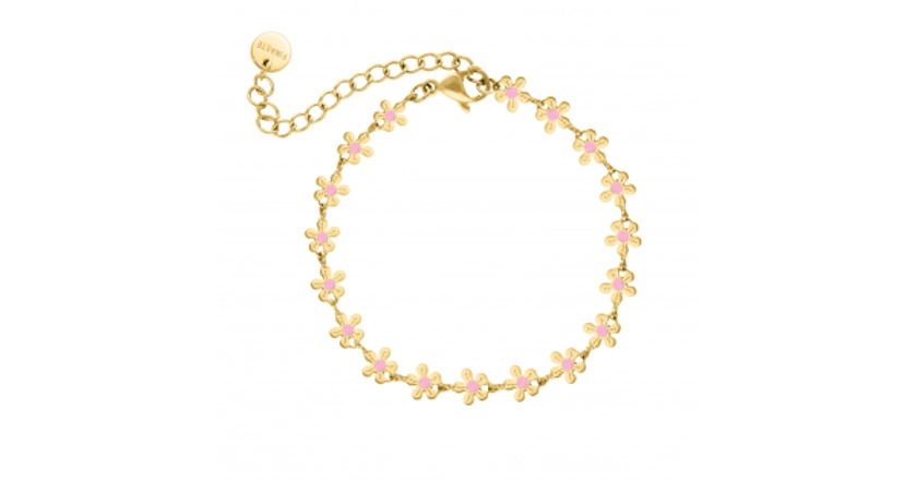 Flower bracelet Pink gold plated | Armbanden | Finaste