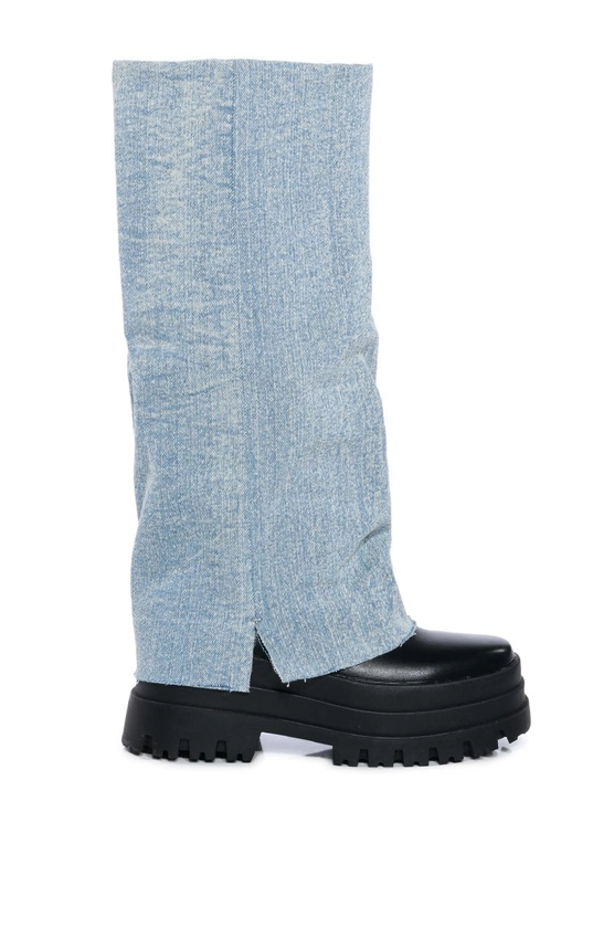 SHURI-DENIM FOLD-OVER KNEE HIGH BOOT