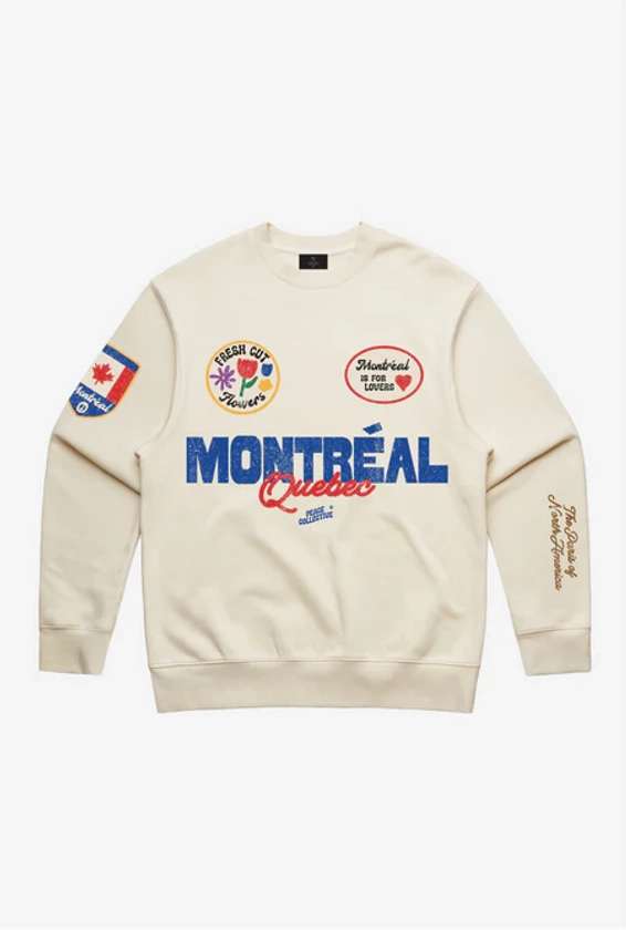 Peace Collective Montreal Quebec Patch Crewneck - Ivory