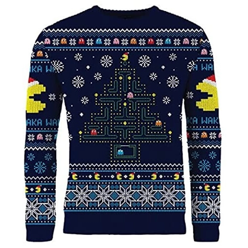 Sapin de fantômes - Pac man - Pull de Noël Geek