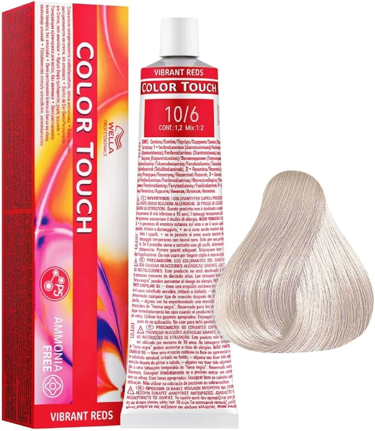 10/6 Blond Très Clair Violet Wella Color Touch Vibrant reds sans ammoniaque 60ml