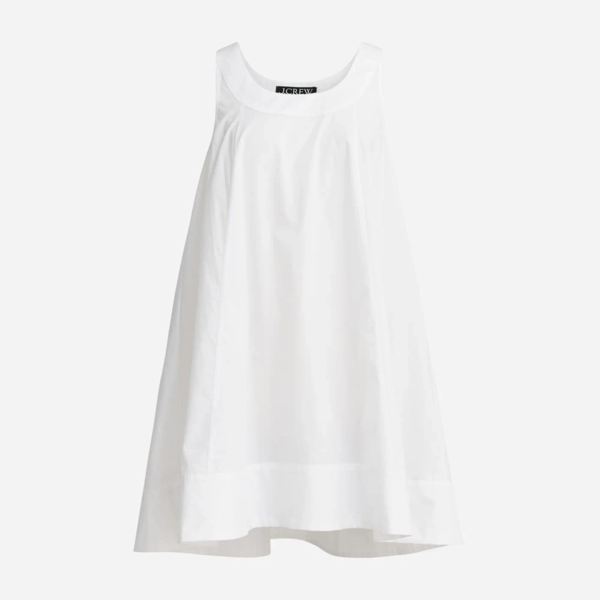 Scoopneck shift dress in cotton poplin