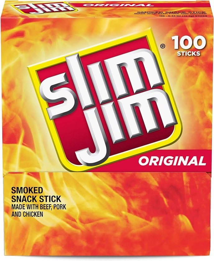 Slim Jim Original Smoked Meat Sticks, Keto Friendly, 44 oz. 100-Count Box