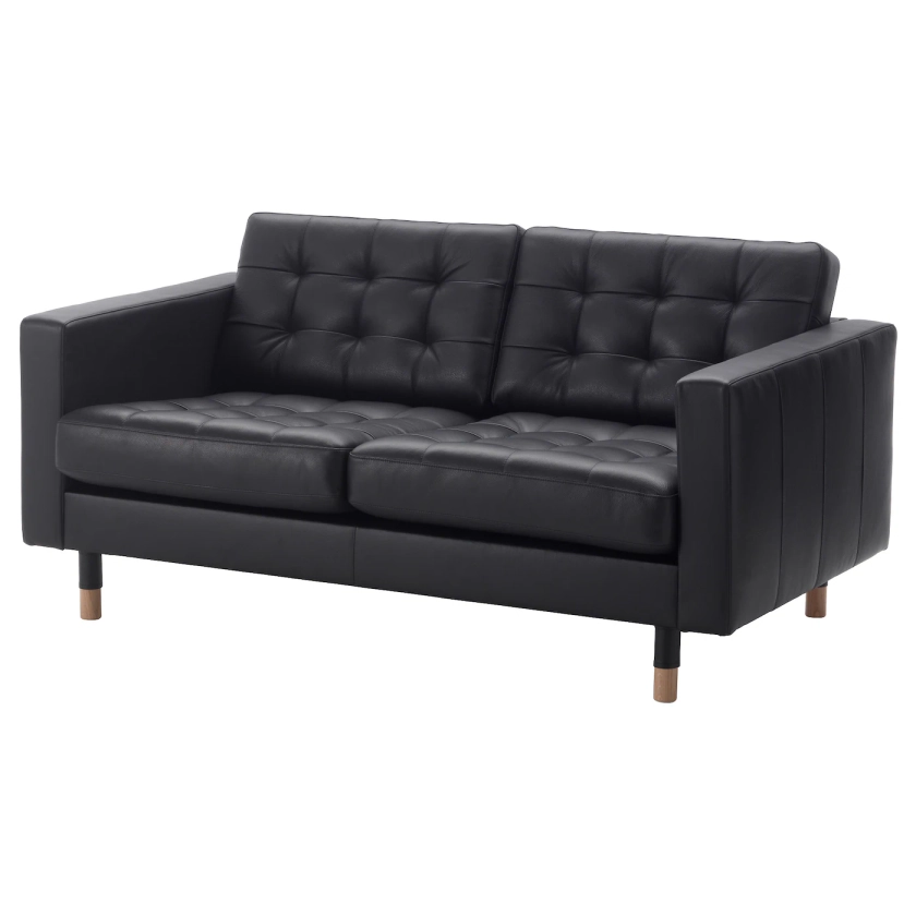 LANDSKRONA Two-seat sofa - Grann/Bomstad black/wood