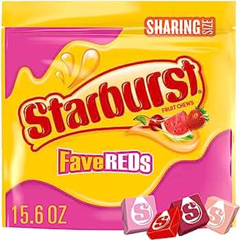 STARBURST FaveReds Fruit Chews Summer Candy, Sharing Size, 15.6 oz Resealable Bag