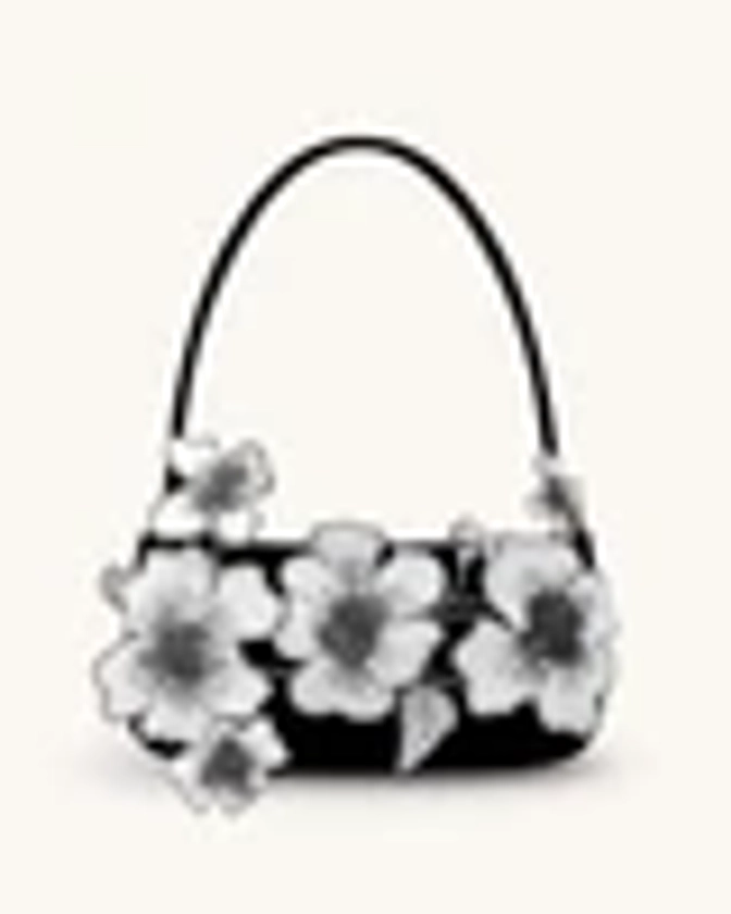 Leona Bead Embellished Shoulder Bag - Black