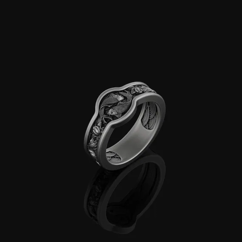 Yin and Yang Stylish Wedding Band, Engagement - Anniversary Gifts for Wife - Her - Women, Unisex Jewelry Ring, Chinese Traditional