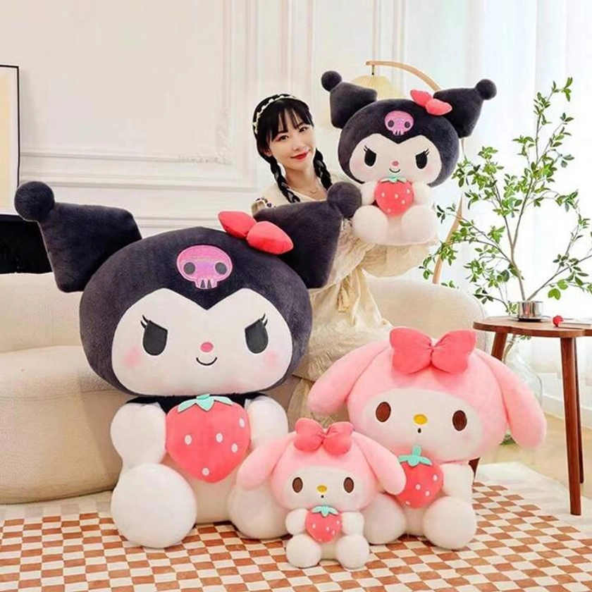 Peluche de Kuromi y almohada de peluche de Melody, regalo de cumpleaños para niños Decoración de Halloween El Día de los Muerto