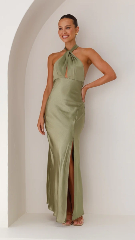 Amalia Maxi Dress - Olive - Buy Women's Dresses - Billy J