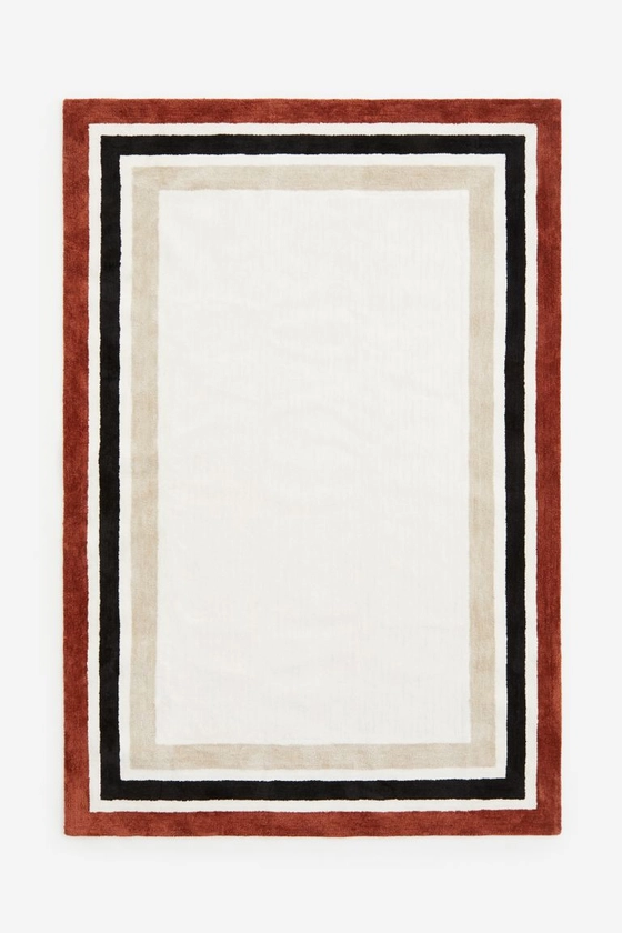 Large tufted rug - White/Block-coloured - Home All | H&M GB