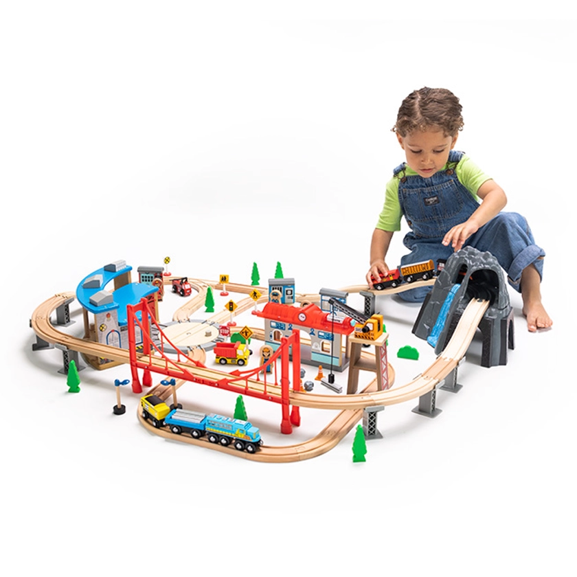 100pc Mountain Train Set - Best Imaginative Play for Ages 3 to 5