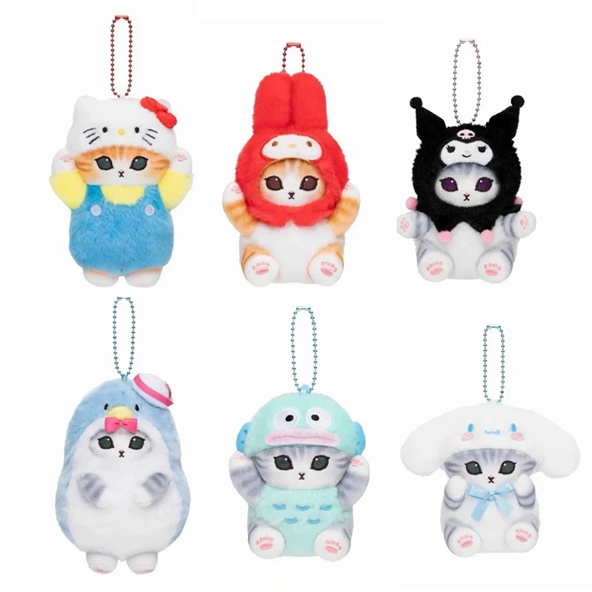 LLavero de felpa Kawaii de Mofusand, colgante de mochila de muñeco de peluche de Anime, Sanrio, Hello Kitty, Kuromi, Hanyodon, 12CM - AliExpress 26