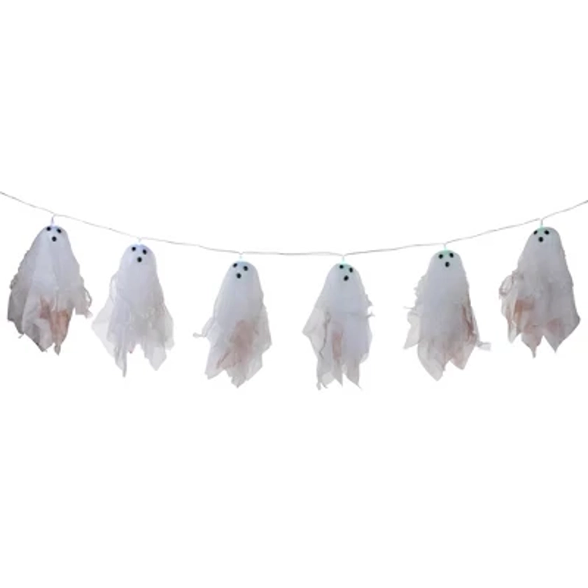 Northlight 6ct Ghost Halloween Color Changing String Lights Clear Wire - 4' Multi-Color