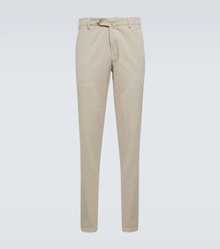 Pantaflat cotton-blend slim pants in beige - Loro Piana | Mytheresa