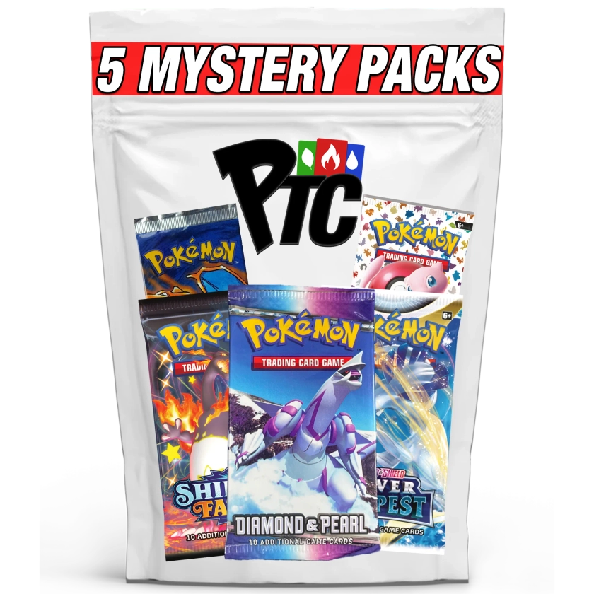 Premier Packs - 5 Pokémon Mystery Booster Packs (1995-2024)