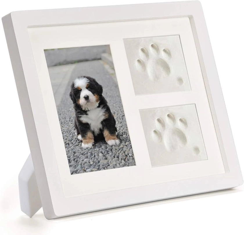 Goomis Dog or Cat Paw Prints Pet memorial Triple Photo Frame 4x6 With Clay Impression Kit, Perfect Keepsake picture Frame for Pet Lovers White/White : Amazon.co.uk: Pet Supplies