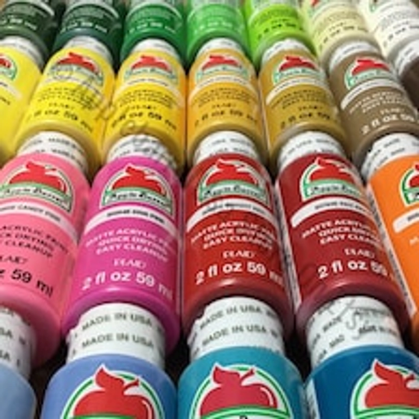 List 1 of 2. Apple Barrel Matte Acrylic Paint 2 oz. 70 colors to choose from. Sorted A-Z. Buy more & Save on shipping.