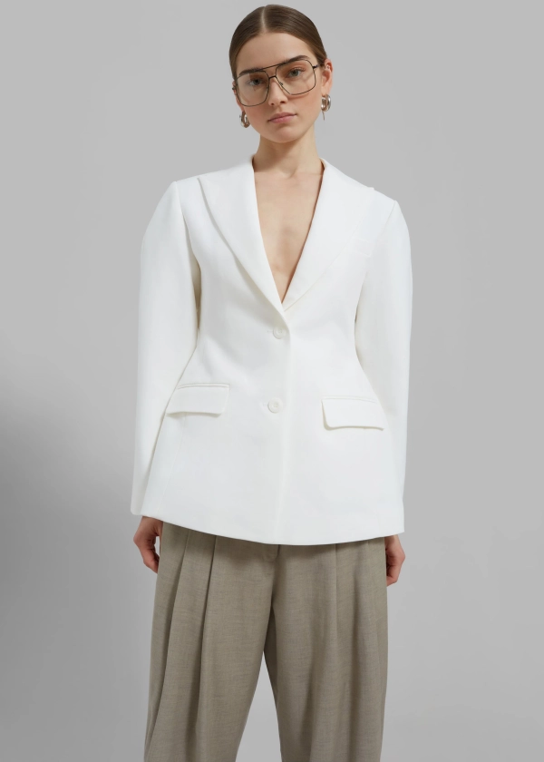 Colette Hourglass Blazer - White