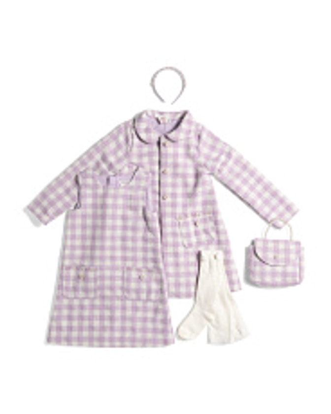 Girls Tweed Dress And Coat Set With Purse And Tights | New Arrivals | T.J.Maxx