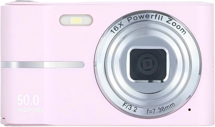 4k Pink Digital Camera Mini Camera for Photography, Vlogging Camera with 4400Megapixels, Anti-Shake, 2.4 Inch LCD Screen, 16x Digital Zoom, Continuous Shooting, Professional Video Camera, Cool Stuff