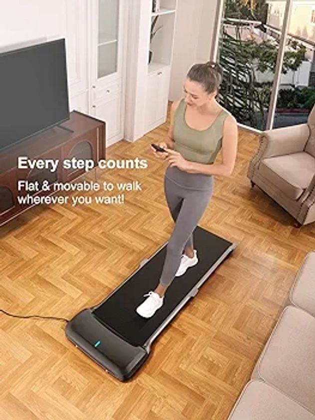 WalkingPad C1 Foldable Treadmill Walking Pad Smart Jogging Exercise Fitness Equipment, Free Installation Low Noise Footstep Induction Speed Control,Folding Under Desk 0.5-4mile/Hour