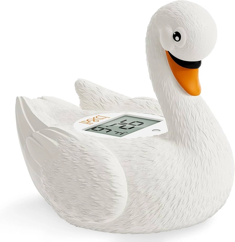 Amazon.com: b&h Termômetro de banho para bebê, termômetro flutuante seguro em forma de cisne branco - tela fácil de ler - leituras de temperatura confiáveis : Bebê