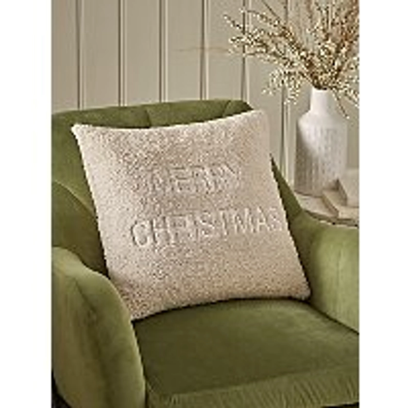 Stacey Solomon Natural Christmas Faux Fur Cushion | Home | George at ASDA