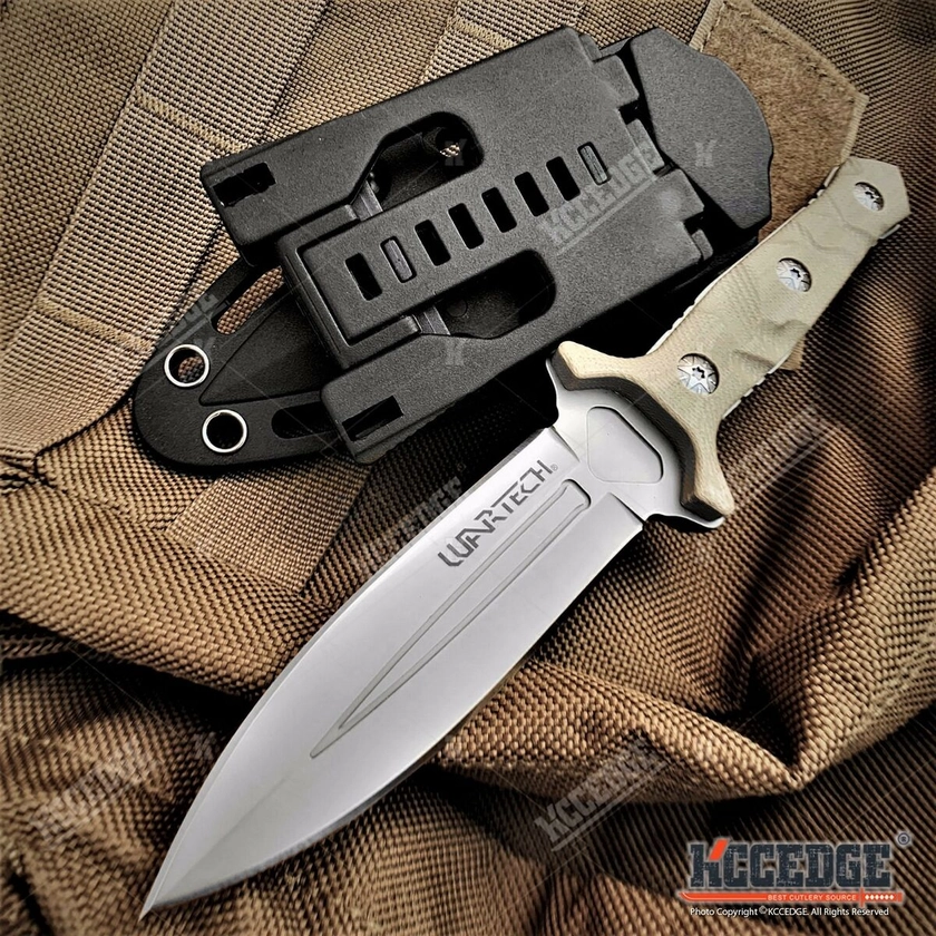 8&#034; Tactical Knife G10 Handle w/ Molle Compatible Kydex Sheath Hunting Knife