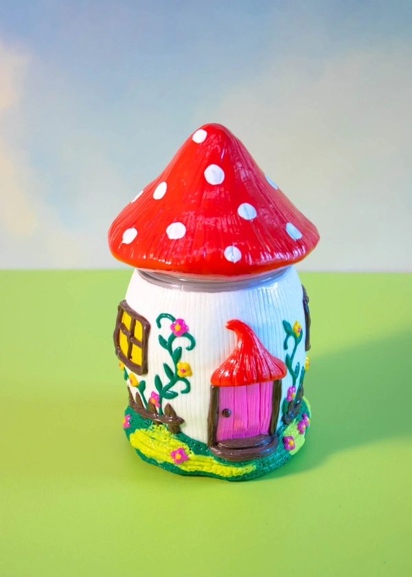 MUSHROOM HOUSE STASH JAR