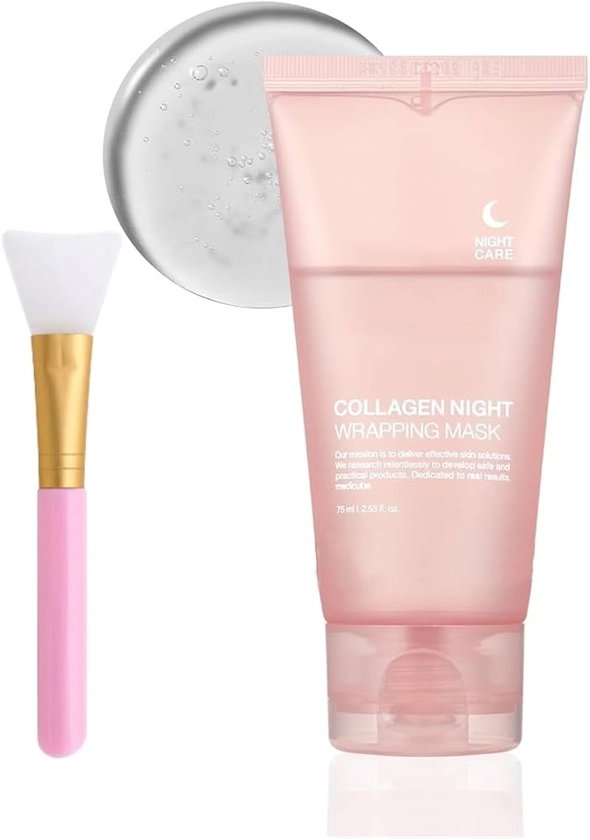 Collagen Night Wrapping Mask,Collagen Overnight Wrapping Peel Off Facial Mask