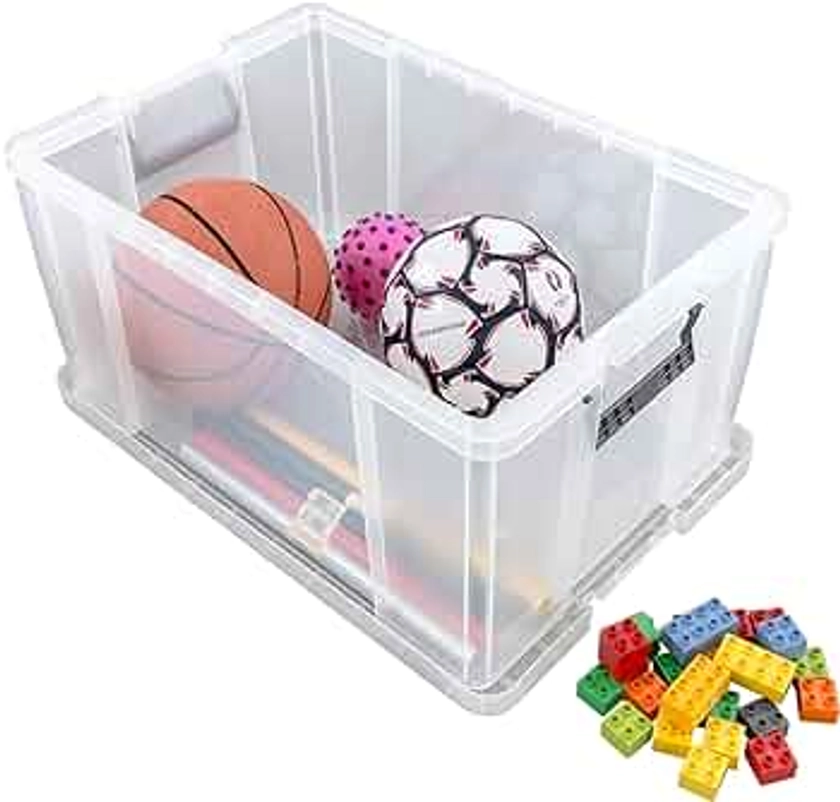 Storage boxes, 10L,15L, 36L with snap closure, reinforced STRONG, stackable, living room, bedroom, garage - Transparent Boxes (15L (Large), 1 Container With Lid)