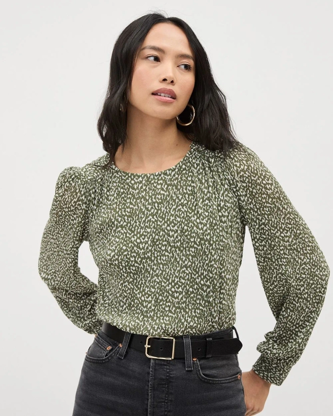 Long-Puffy-Sleeve Top with Buttons at Shoulder | RW&CO.