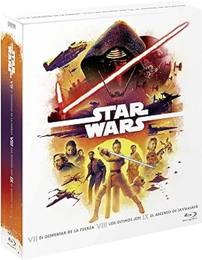 Star Wars Episodios 7-9 (Blu-ray + Blu-ray Extras) (6 discos) (Ediciones remasterizadas): El Despertar de la Fuerza, Los Ultimos Jedi, El Ascenso de Skywalker