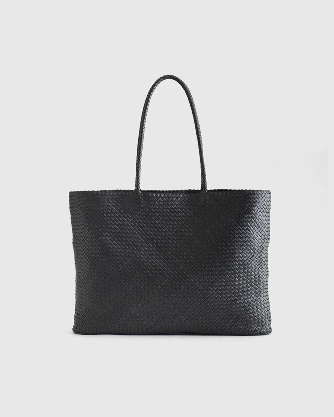 Italian Leather Handwoven Tote