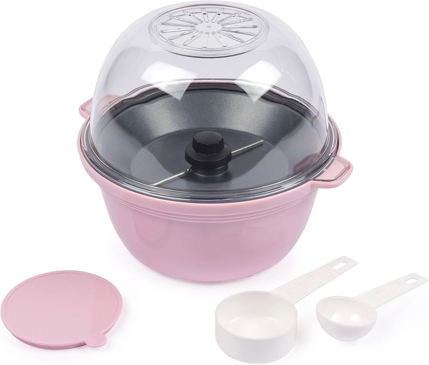 Giles & Posner Mini Popcorn Maker Machine – Non-stick Corn Plate, Hot Air Popcorn Popper, Electric Stirring, Cool Touch Handles, Healthy Fat-free Snack, Mess-Free With Serving Bowl, Pink, EK6224GSPNK : Amazon.co.uk: Home & Kitchen