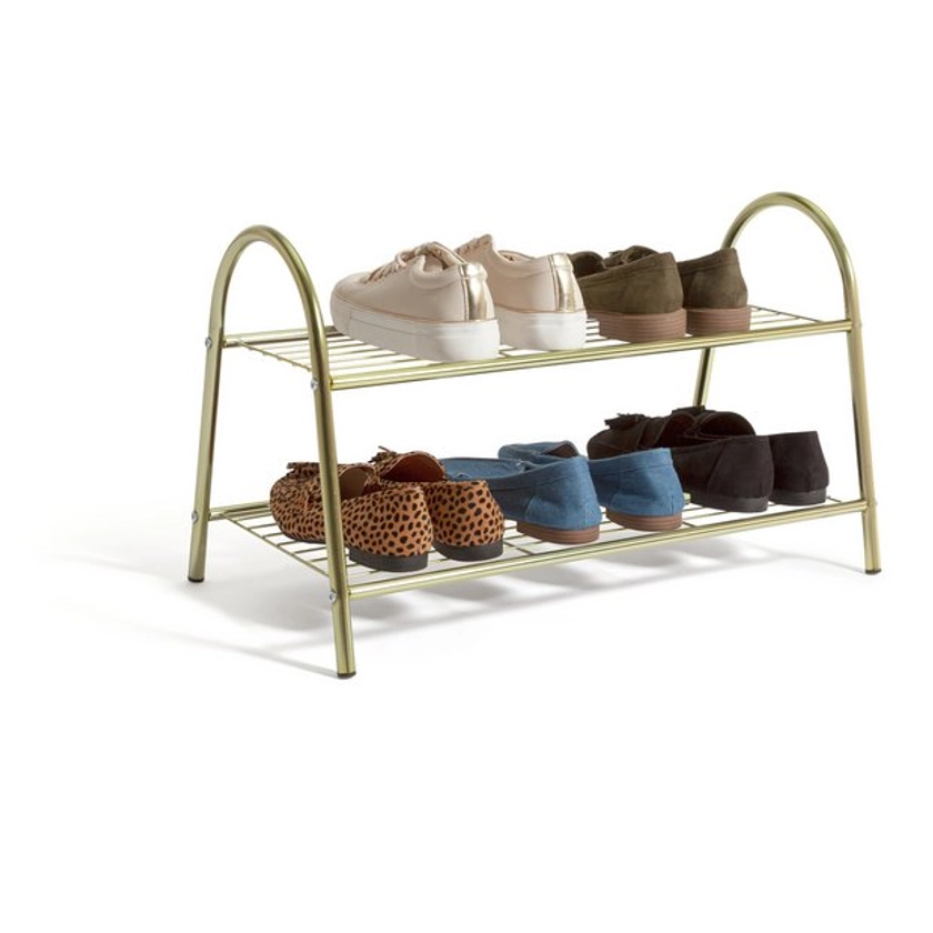 Buy Habitat Boutique 2 Tier Wire Shoe Rack - Gold | Shoe storage | Argos