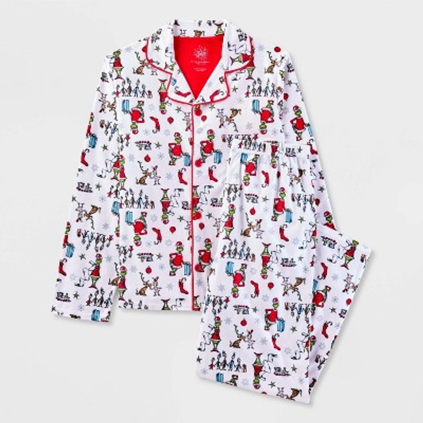 Kids' The Grinch Christmas 2pc Pajama Set - White S