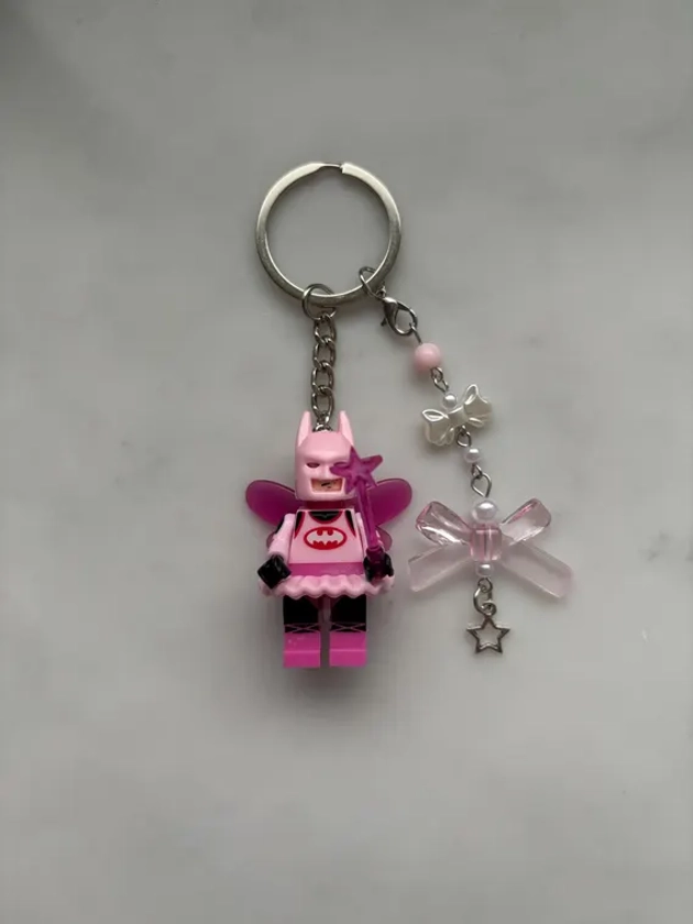 3D Minifigure Keychain - Pink Fairy Bat